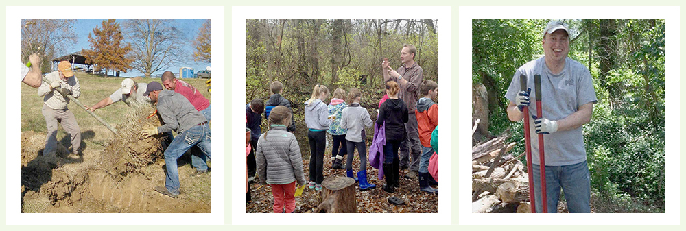 volunteers helping with park projects